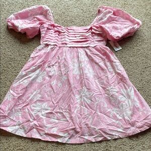 NWT Jessica Simpson Pink Floral Puff Sleeve Dress size S